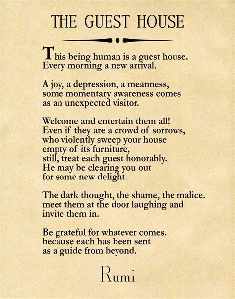 Printable The Guest House Rumi